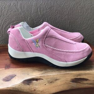 NWT DISNEY TINKERBELL Slip On Shoes Womens SIZE 5 US PINK/WHITE. Tink novelty